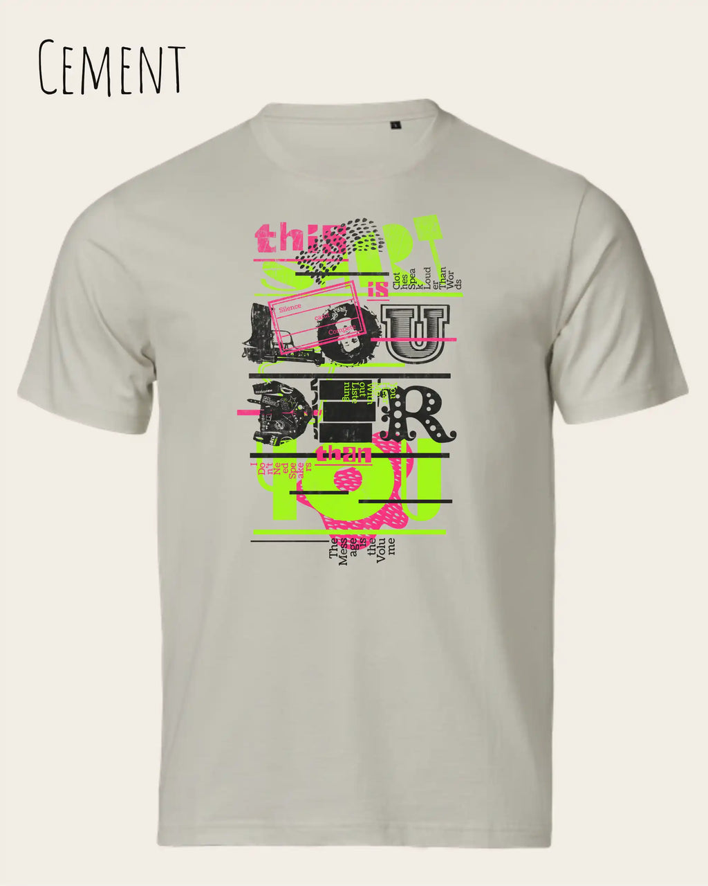 Bio-Baumwolle T-Shirt – Tee Jays Urban Luxury Tee 1150 – Unisex - farbe cement - design: louder