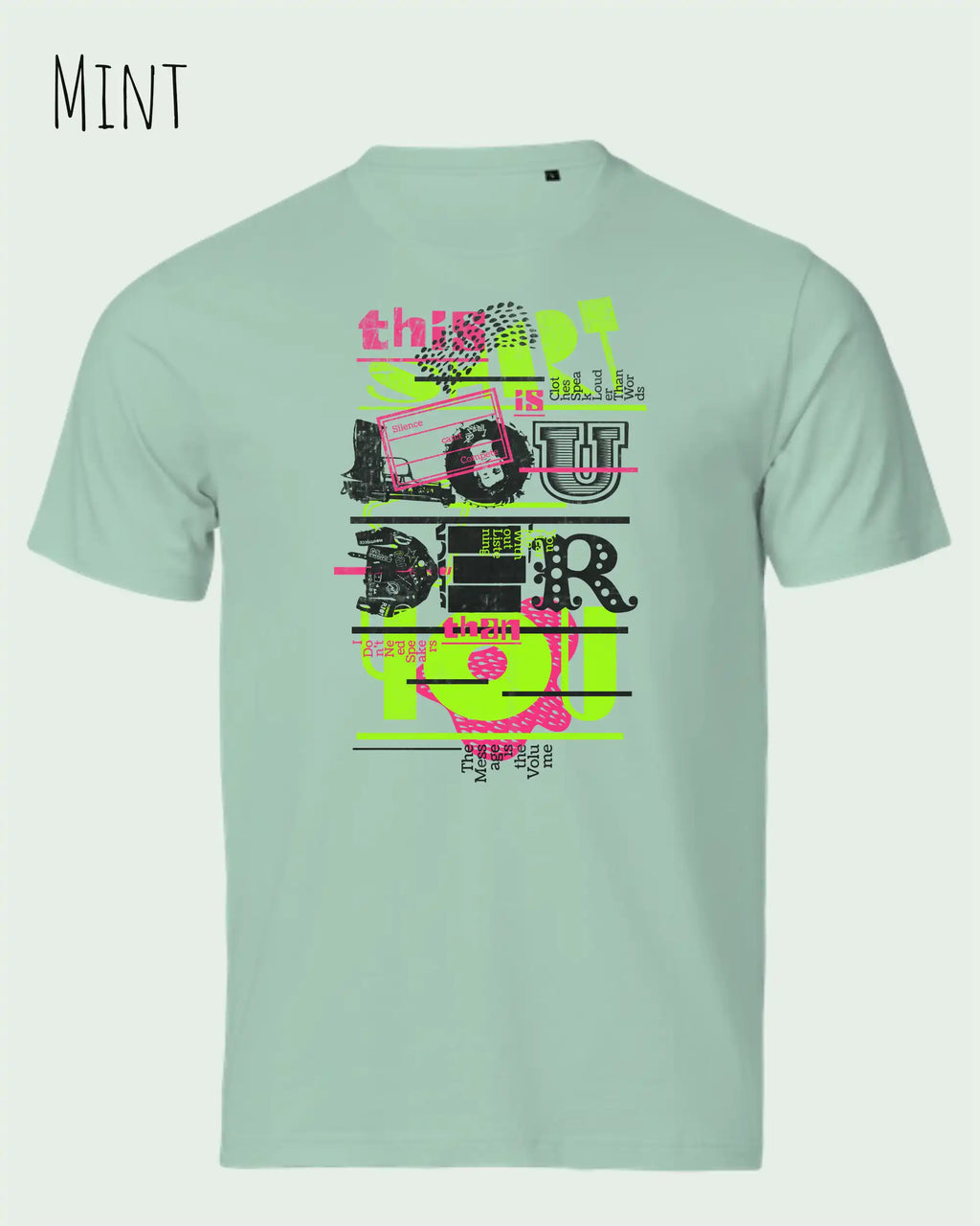 Bio-Baumwolle T-Shirt – Tee Jays Urban Luxury Tee 1150 – Unisex - farbe mint - design: louder