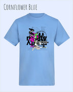 Baumwolle T-Shirt – AWDis 150 T – Unisex - Farbe CORNFLOWER BLUE - Design: DELETE REALITY