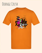 Baumwolle T-Shirt – AWDis 150 T – Unisex - Farbe ORANGE CRUSH - Design: DELETE REALITY
