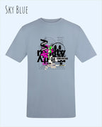 Baumwolle T-Shirt – AWDis 150 T – Unisex - Farbe SKY BLUE - Design: DELETE REALITY