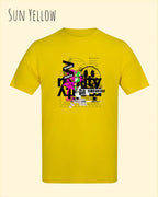 Baumwolle T-Shirt – AWDis 150 T – Unisex - Farbe SUN YELLOW - Design: DELETE REALITY