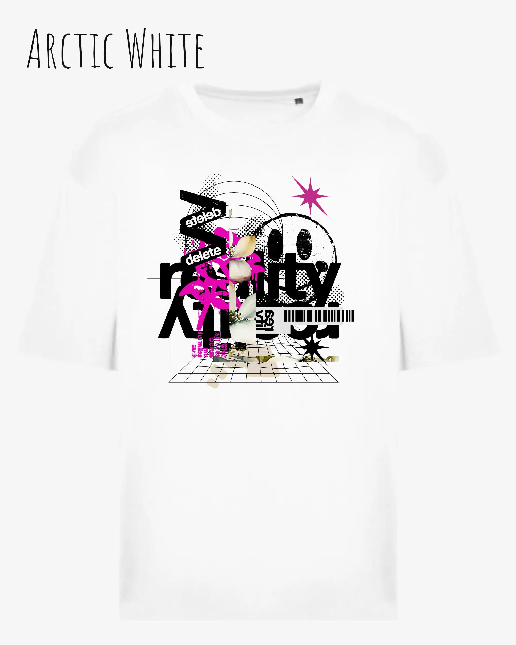 Heavyweight Oversized T-Shirt – AWDis 240 T – Unisex - farbe arctic white - design delete reality