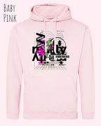 unisex basic hoodie baby pink aus weicher baumwollmischung mit delete reality design