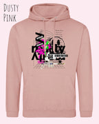 unisex basic hoodie dusty pink aus weicher baumwollmischung mit delete reality design