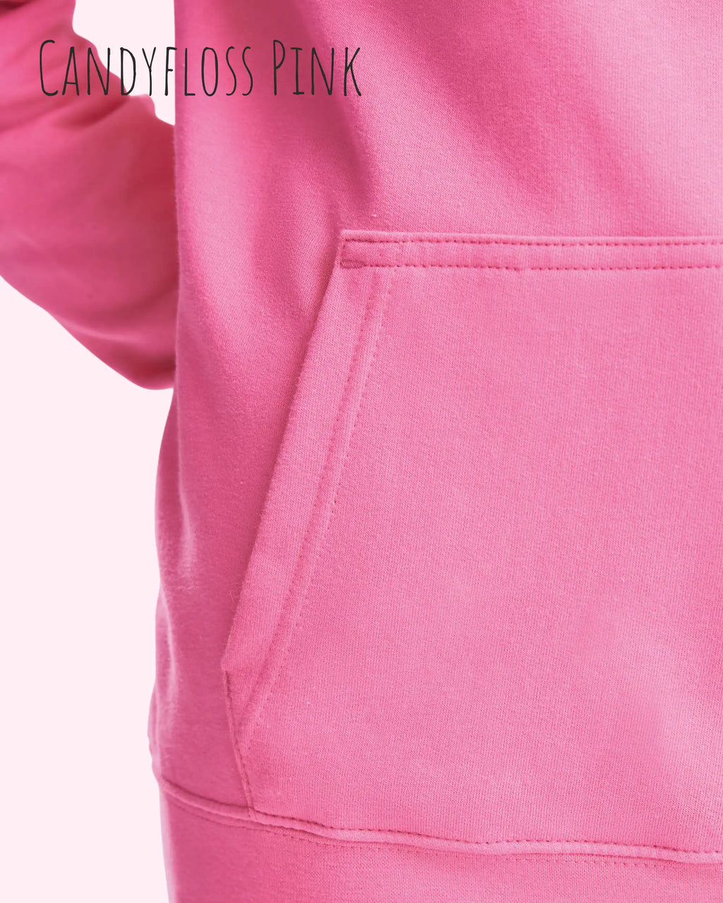 Detail von hoodie im feminine fit aus weicher baumwollmischung in farbe candyfloss pink