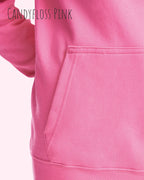 Detail von hoodie im feminine fit aus weicher baumwollmischung in farbe candyfloss pink