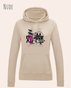 damen hoodie nude im feminine fit aus weicher baumwollmischung mit design delete reality