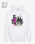 nisex streetwear hoodie arctic white im oversize fit mit design delete reality