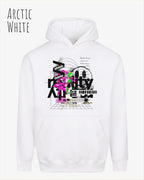 nisex streetwear hoodie arctic white im oversize fit mit design delete reality