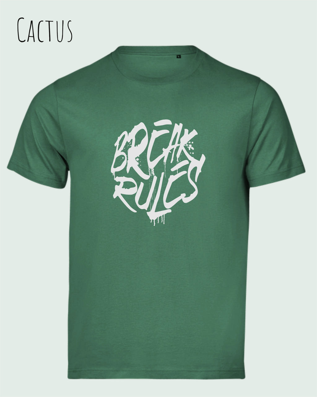 Bio-Baumwolle T-Shirt – Tee Jays Urban Luxury Tee 1150 – Unisex - farbe cactus - design: break rules