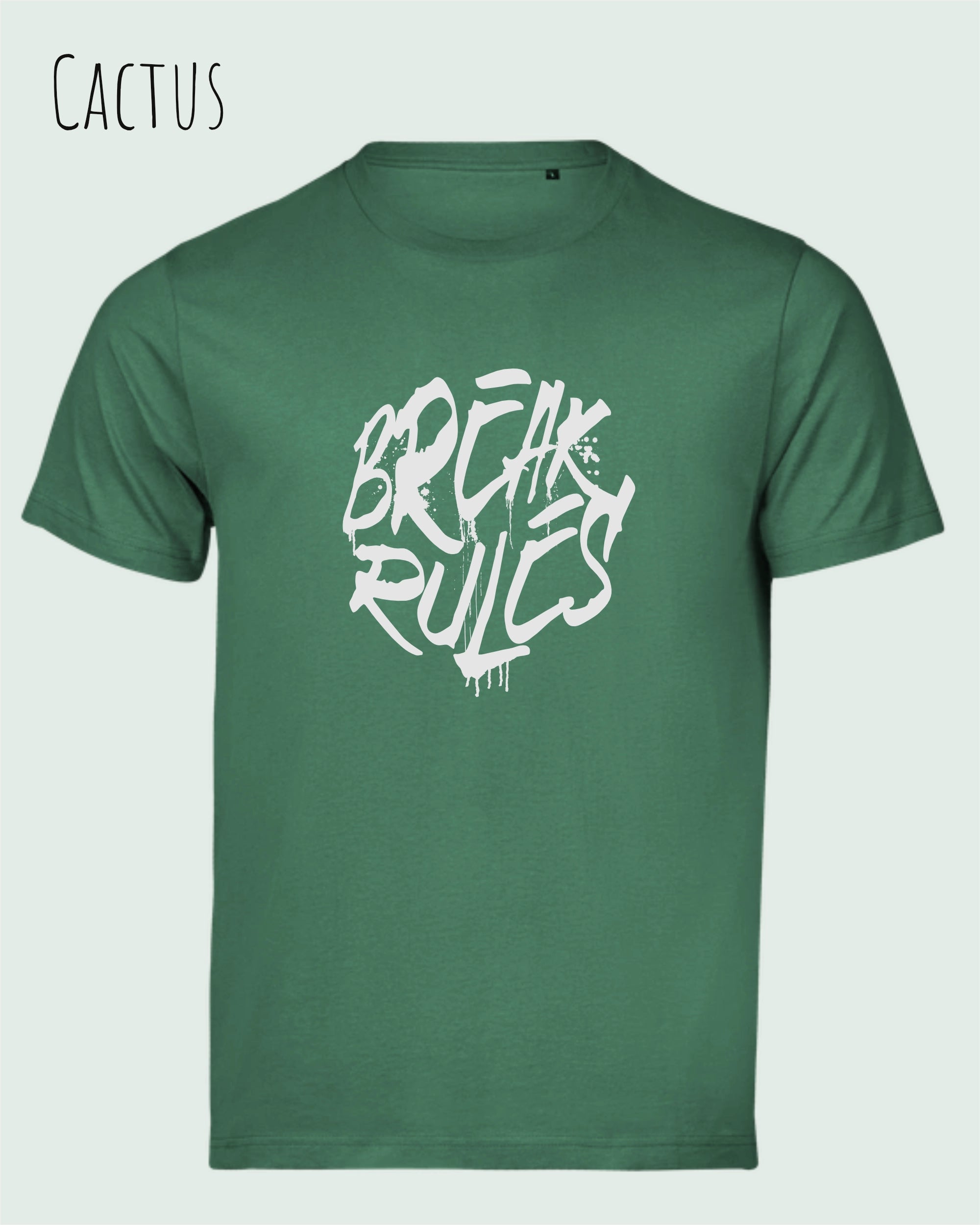 Bio-Baumwolle T-Shirt – Tee Jays Urban Luxury Tee 1150 – Unisex - farbe cactus - design: break rules