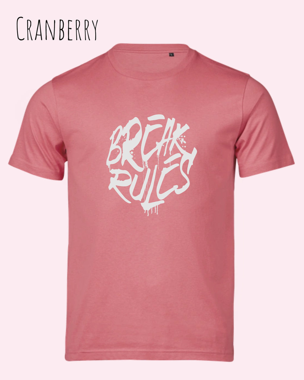 Bio-Baumwolle T-Shirt – Tee Jays Urban Luxury Tee 1150 – Unisex - farbe cranberry - design: break rules