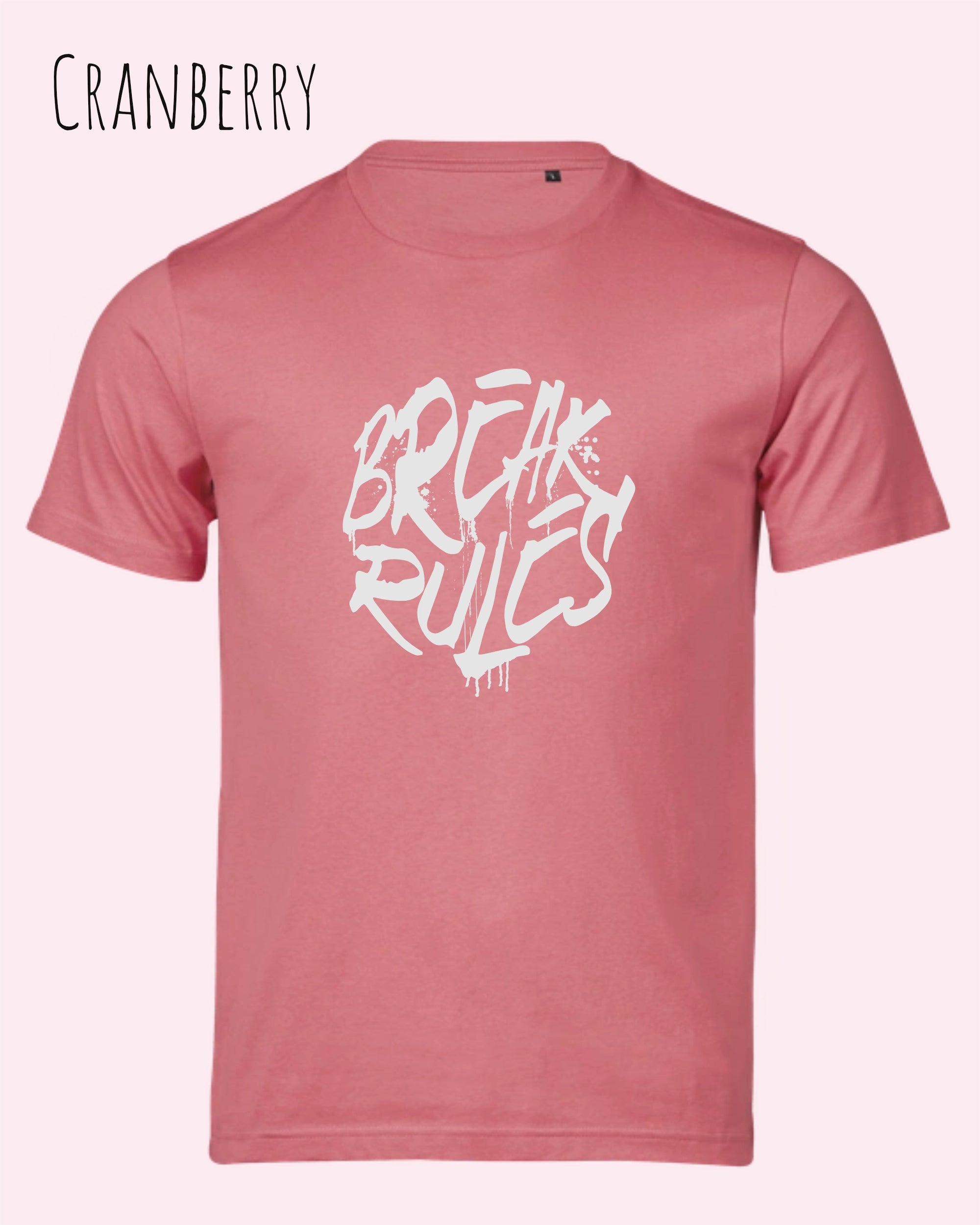 Bio-Baumwolle T-Shirt – Tee Jays Urban Luxury Tee 1150 – Unisex - farbe cranberry - design: break rules
