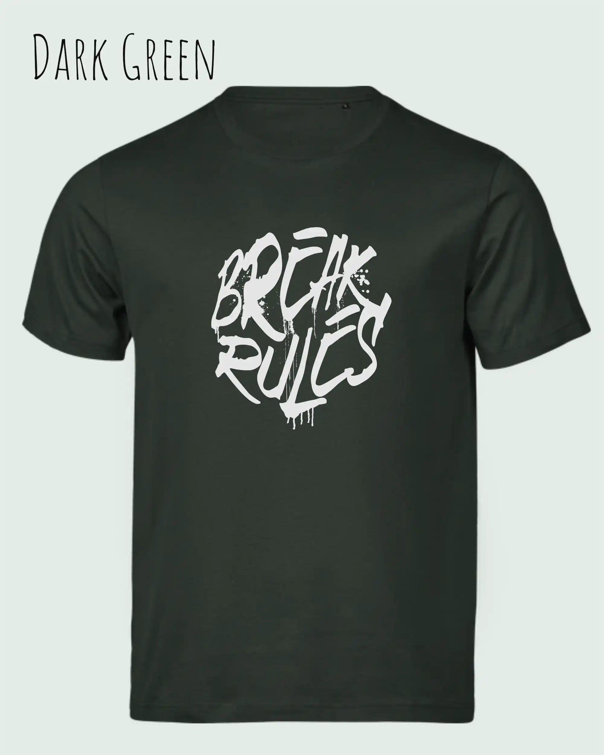 Bio-Baumwolle T-Shirt – Tee Jays Urban Luxury Tee 1150 – Unisex - farbe dark green - design: break rules