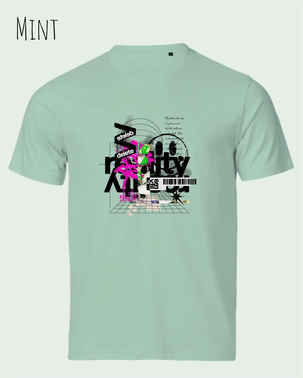 Bio-Baumwolle T-Shirt – Tee Jays Urban Luxury Tee 1150 – Unisex - farbe mint - design: delete reality