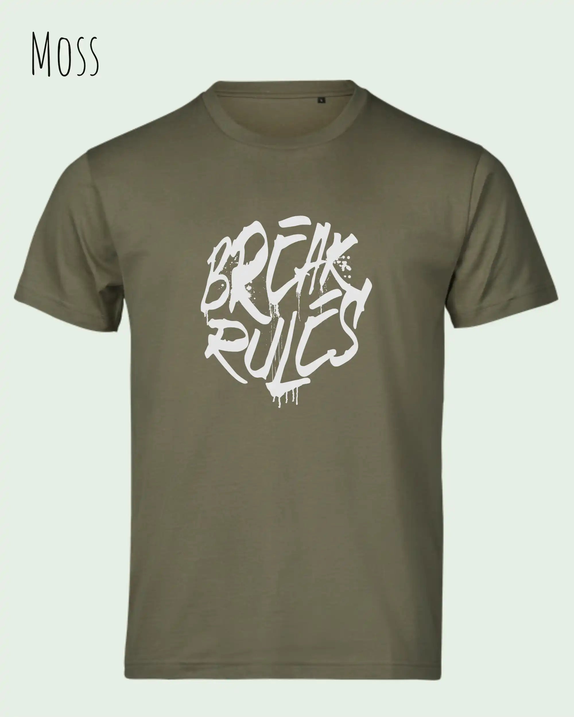 Bio-Baumwolle T-Shirt – Tee Jays Urban Luxury Tee 1150 – Unisex - farbe moss - design: break rules