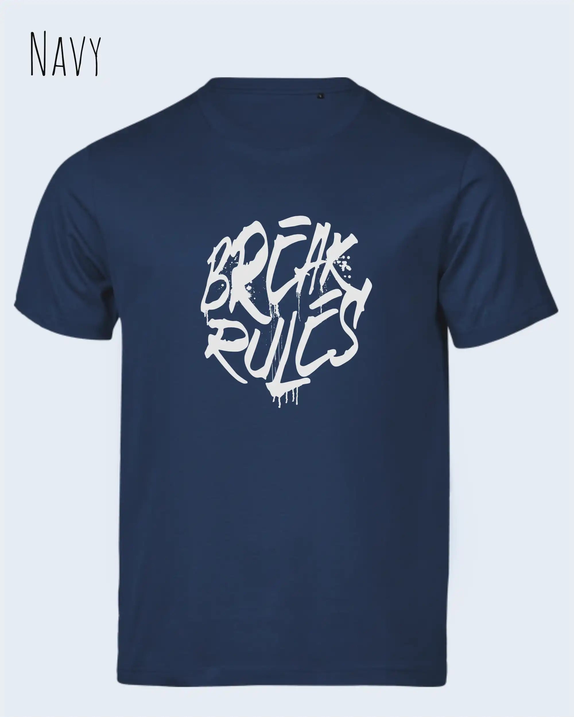 Bio-Baumwolle T-Shirt – Tee Jays Urban Luxury Tee 1150 – Unisex - farbe navy - design: break rules