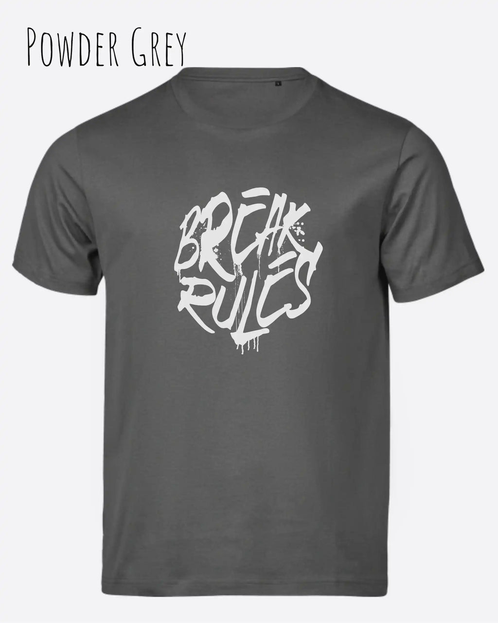 Bio-Baumwolle T-Shirt – Tee Jays Urban Luxury Tee 1150 – Unisex - farbe powder grey - design: break rules