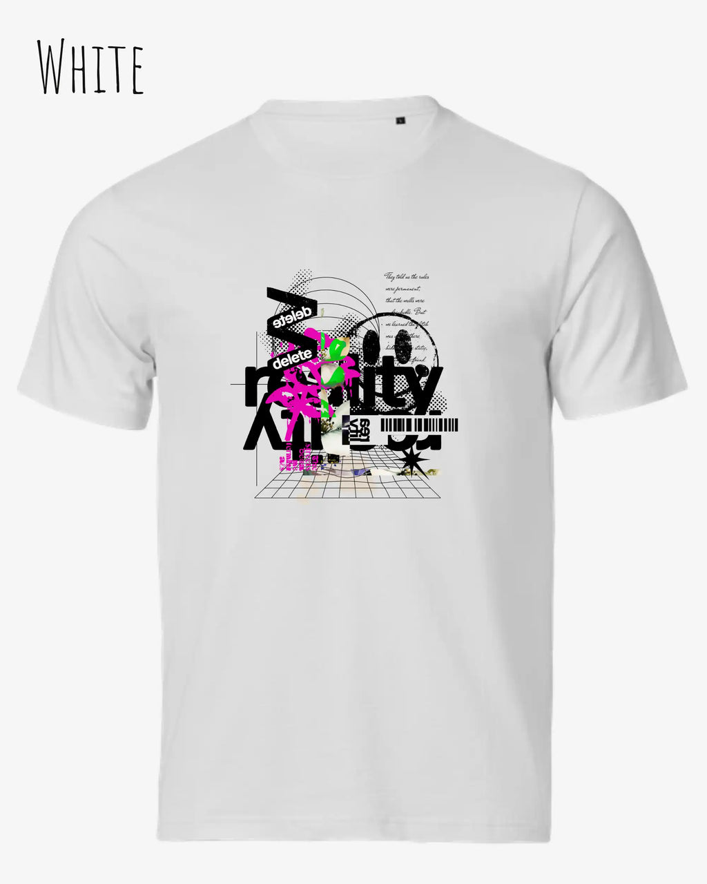Bio-Baumwolle T-Shirt – Tee Jays Urban Luxury Tee 1150 – Unisex - farbe white - design: delete reality