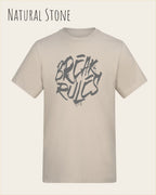 Baumwolle T-Shirt – AWDis 150 T – Unisex - Farbe NATURAL STONE - Design: REAK RULES