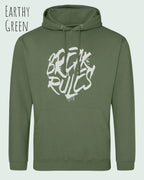 unisex basic hoodie earthy green aus weicher baumwollmischung mit break rules design
