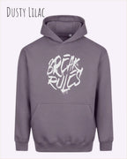 unisex streetwear hoodie dusty lilac im oversize fit mit design break rules