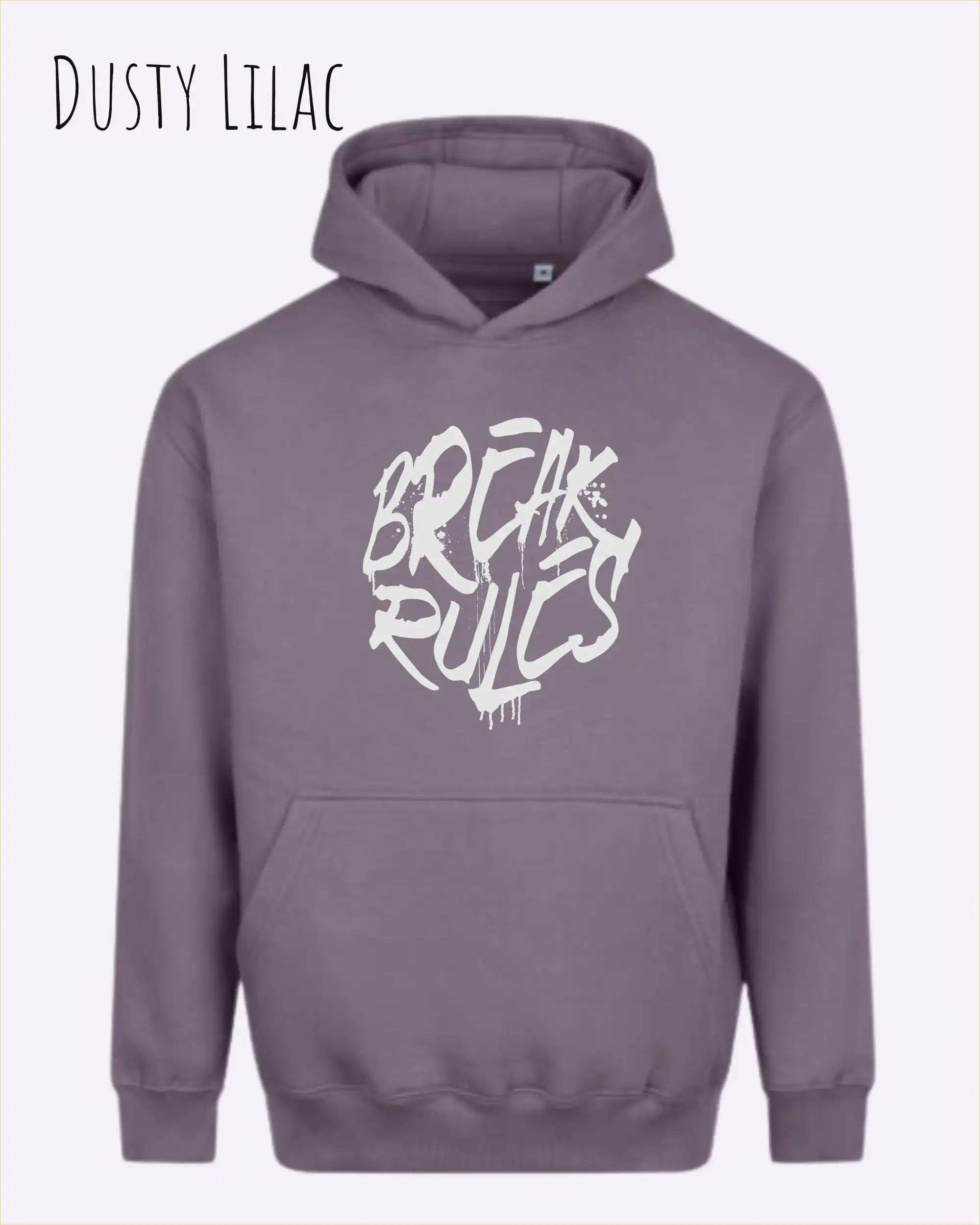 unisex streetwear hoodie dusty lilac im oversize fit mit design break rules