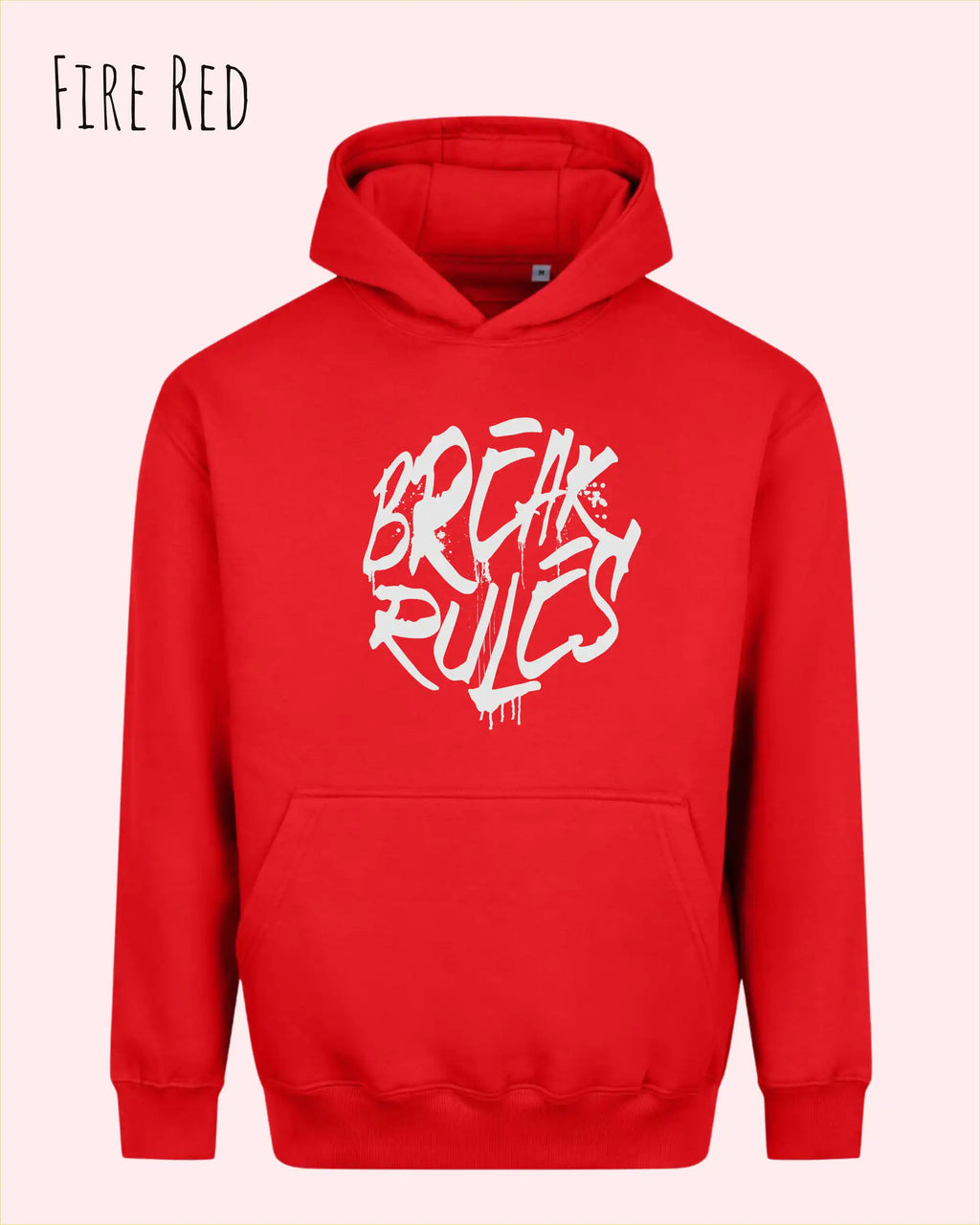 unisex streetwear hoodie fire red im oversize fit mit design break rules