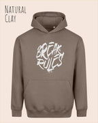 unisex streetwear hoodie natural clay im oversize fit mit design break rules