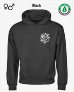 die Abbildung zeigt das Tee Jays Heavy Loose Fit Hooded Sweatshirt 5162 in der farbe black mit dem design "break rules".