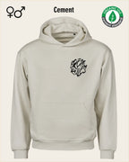 die Abbildung zeigt das Tee Jays Heavy Loose Fit Hooded Sweatshirt 5162 in der farbe cement mit dem design "break rules".