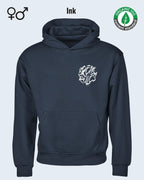 die Abbildung zeigt das Tee Jays Heavy Loose Fit Hooded Sweatshirt 5162 in der farbe ink mit dem design "break rules".
