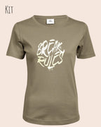 das bild zeigt das T-Shirt Tee Jays Women's Interlock Tee STYLE 580 in der farbe kit mit dem design "break rules",