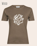 das bild zeigt das T-Shirt Tee Jays Women's Interlock Tee STYLE 580 in der farbe wood mit dem design "break rules",