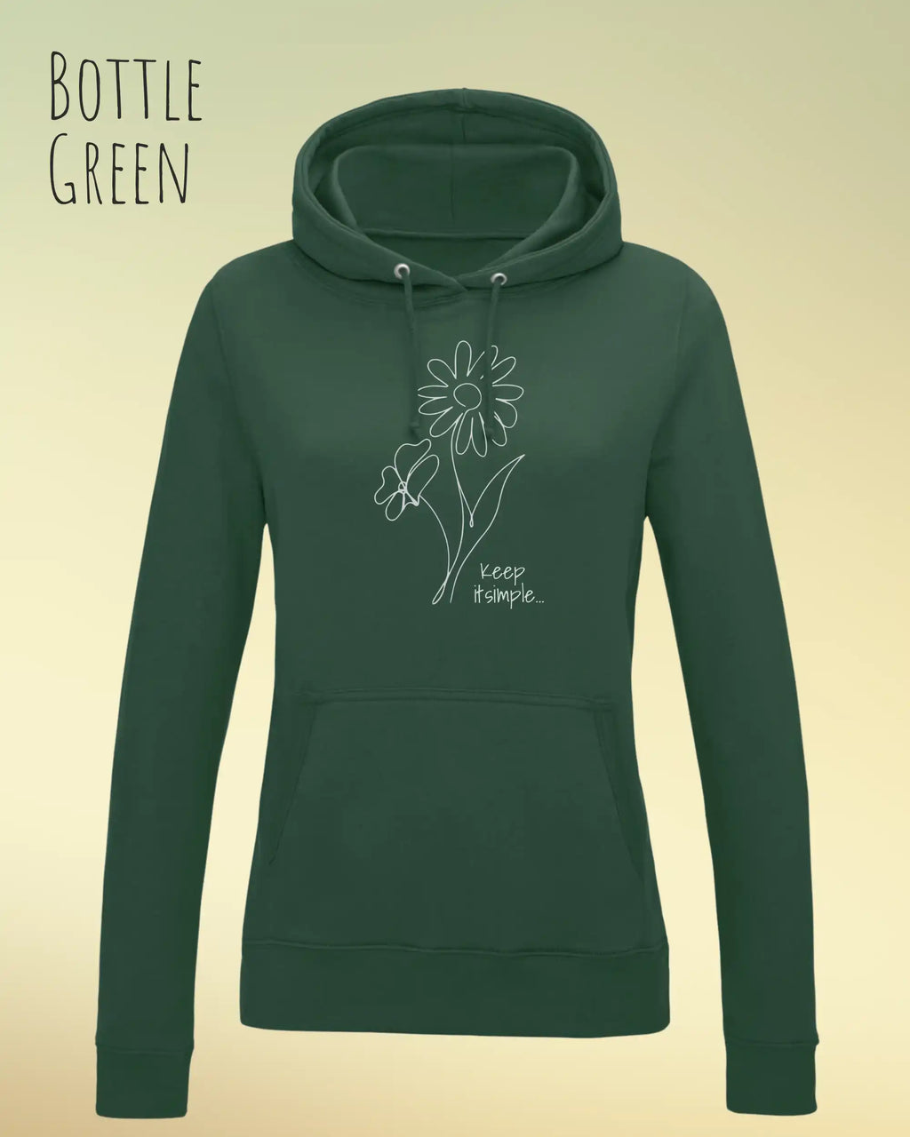 damen hoodie bottle green im feminine fit aus weicher baumwollmischung mit keep it simple design