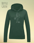 damen hoodie bottle green im feminine fit aus weicher baumwollmischung mit keep it simple design