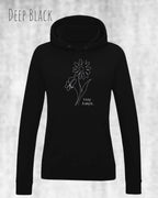 damen hoodie deep black im feminine fit aus weicher baumwollmischung mit keep it simple design