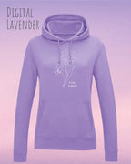 damen hoodie digital lavender im feminine fit aus weicher baumwollmischung mit keep it simple design