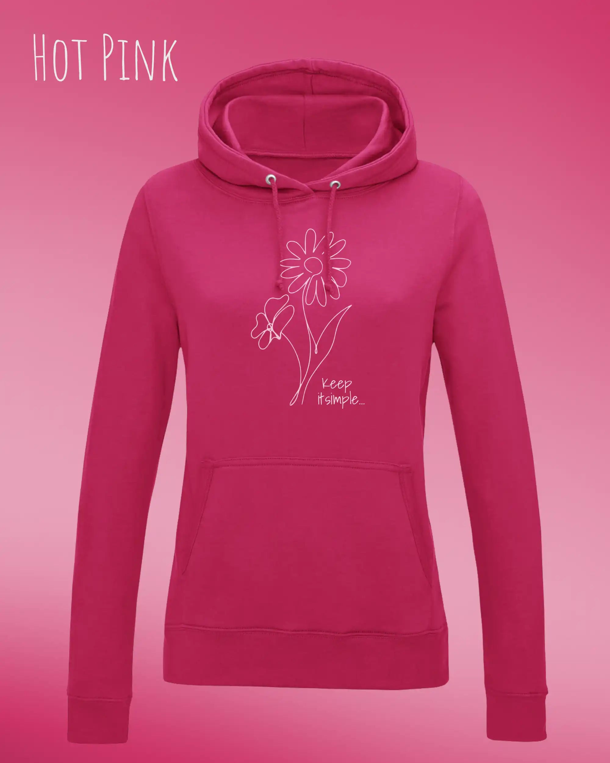damen hoodie hot pink im feminine fit aus weicher baumwollmischung mit keep it simple design