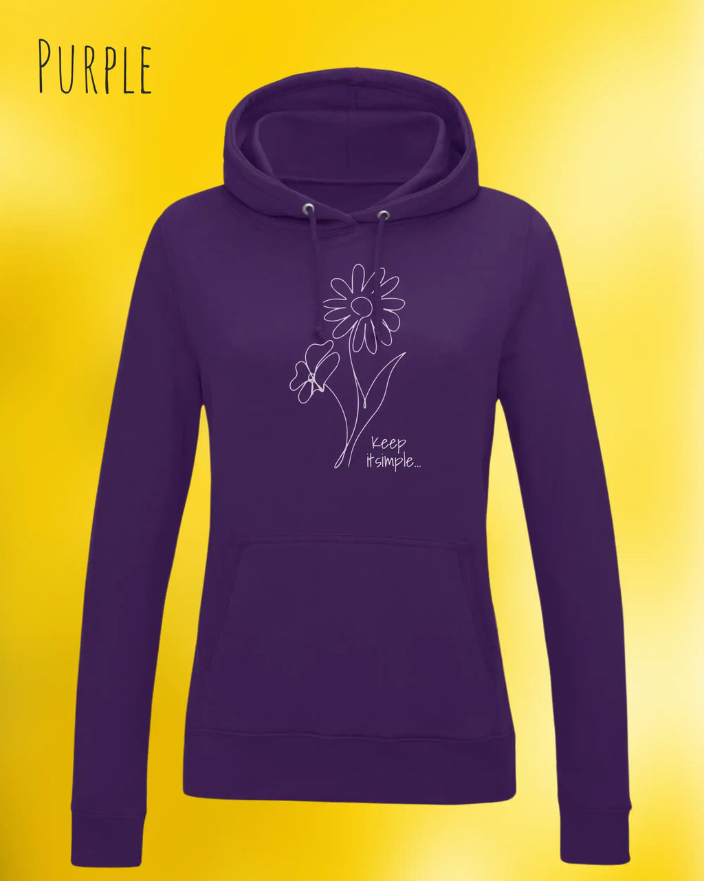 damen hoodie purple im feminine fit aus weicher baumwollmischung mit keep it simple design