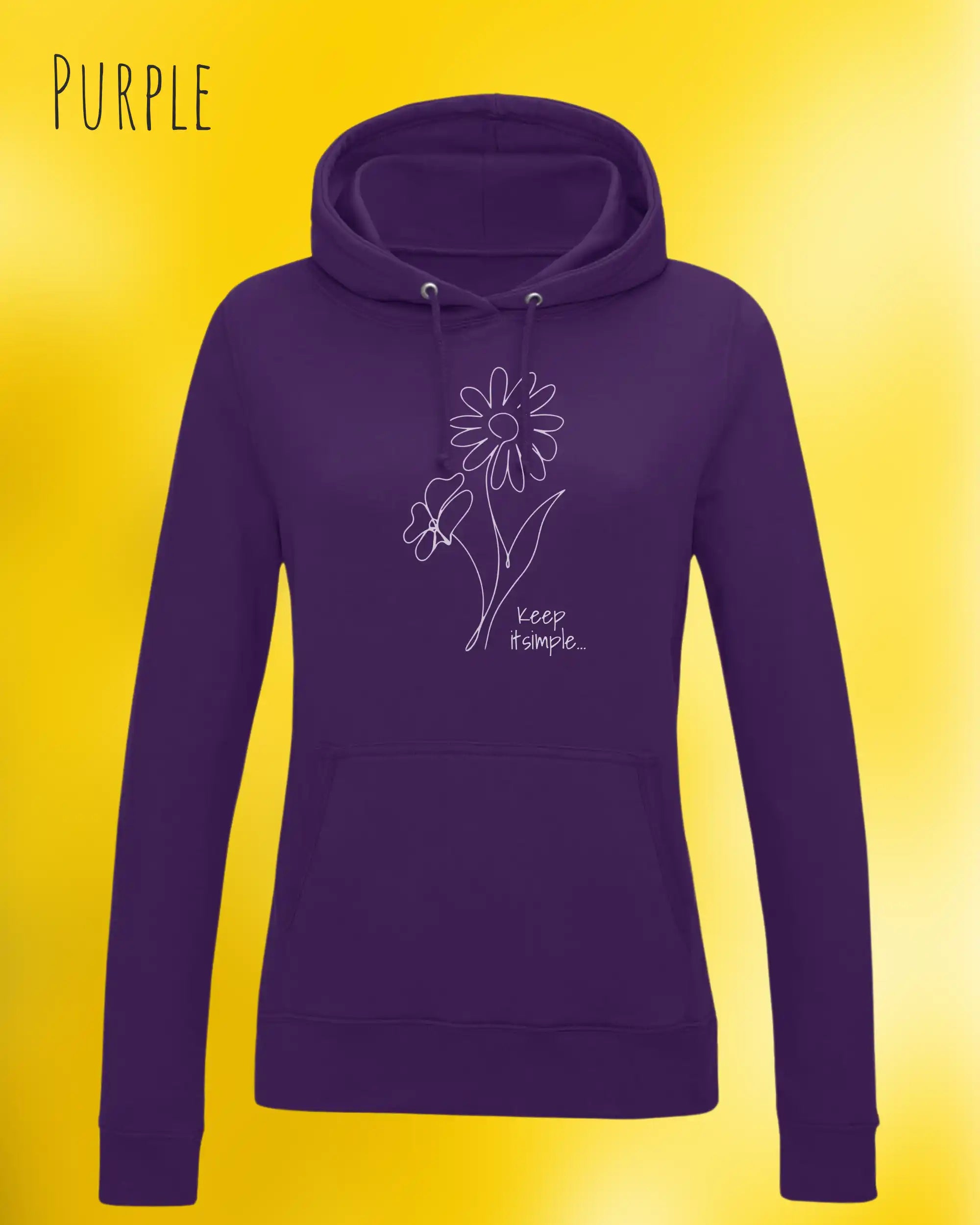 damen hoodie purple im feminine fit aus weicher baumwollmischung mit keep it simple design