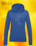 damen hoodie royal blue im feminine fit aus weicher baumwollmischung mit keep it simple design