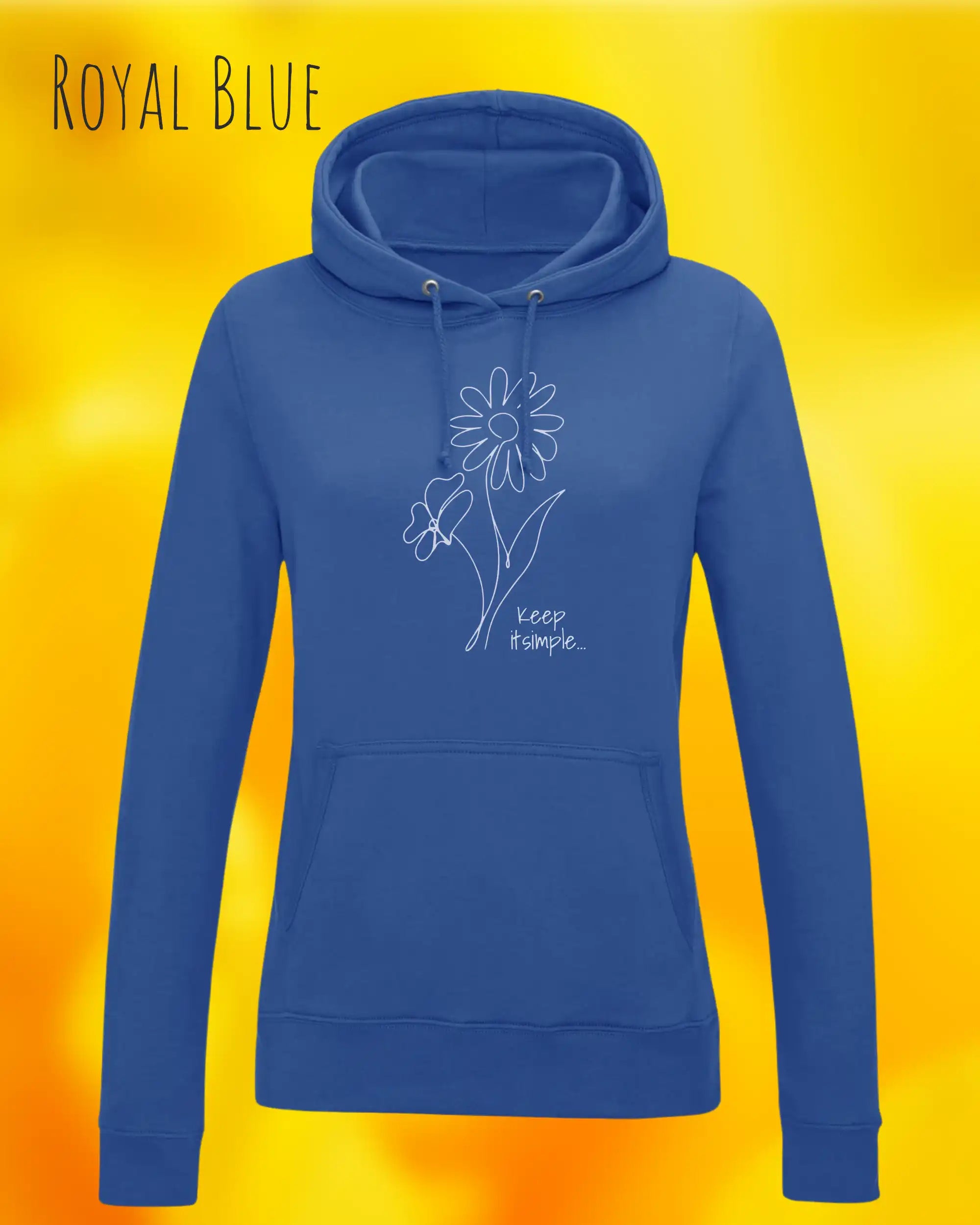 damen hoodie royal blue im feminine fit aus weicher baumwollmischung mit keep it simple design