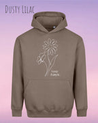 unisex streetwear hoodie dusty lilac im oversize fit mit design keep it simple