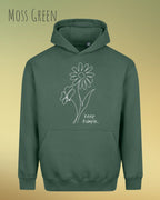 unisex streetwear hoodie moss green im oversize fit mit design keep it simple