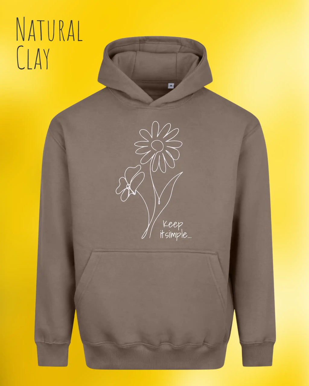 unisex streetwear hoodie natural clay im oversize fit mit design keep it simple