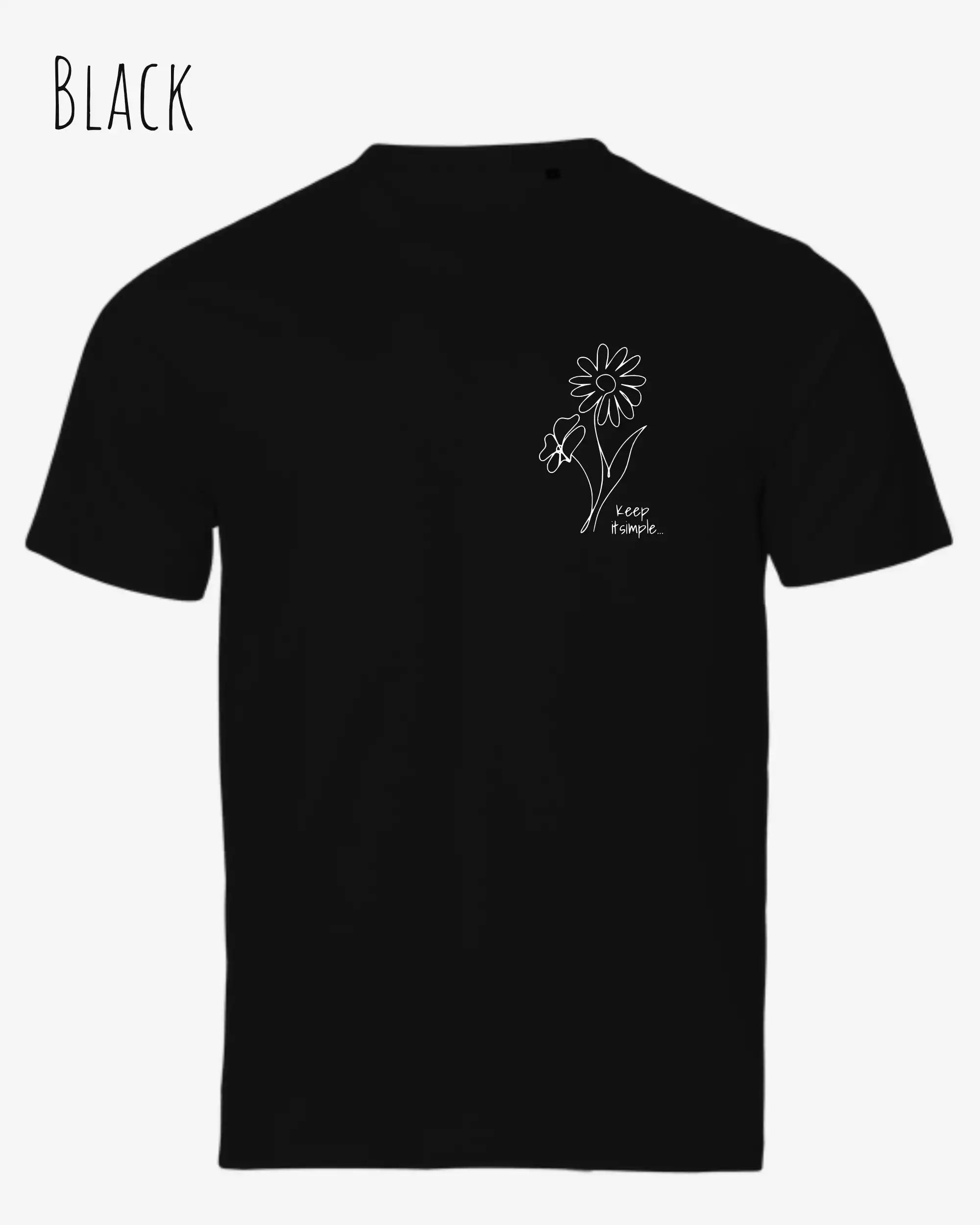 die Abbildung zeigt das unisex t-shirt Tee Jays Urban Luxury Tee 1150 In der farbe  black und dem design keep it simple.