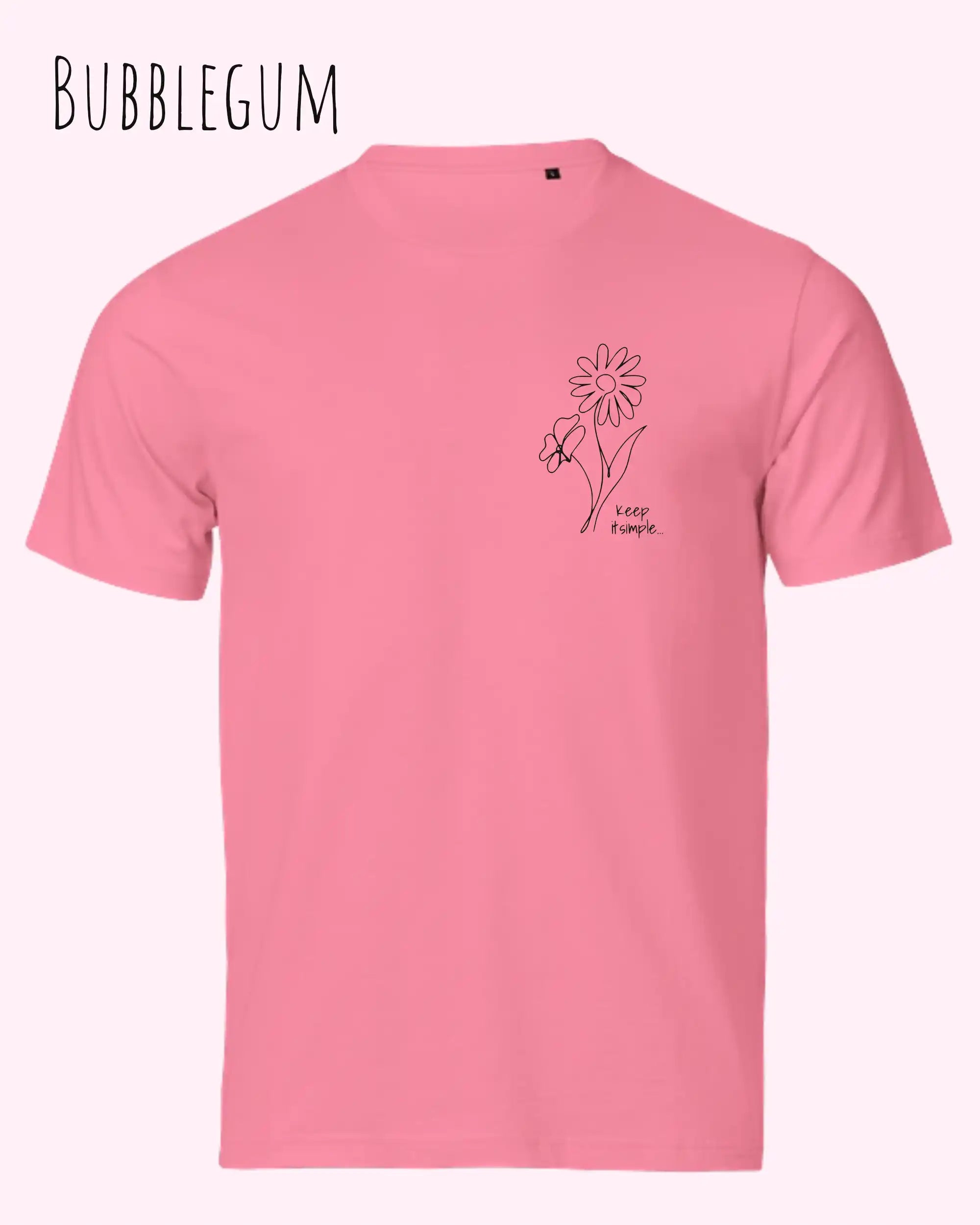 die Abbildung zeigt das unisex t-shirt Tee Jays Urban Luxury Tee 1150 In der farbe  bubblegum und dem design keep it simple.
