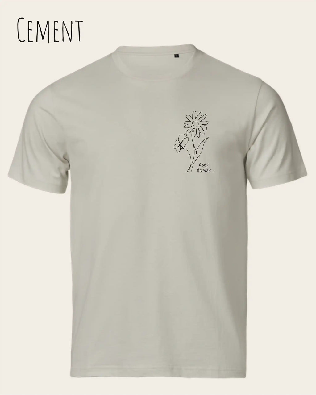 die Abbildung zeigt das unisex t-shirt Tee Jays Urban Luxury Tee 1150 In der farbe  cement und dem design keep it simple.